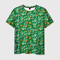 Мужская футболка Объемные летние цветы