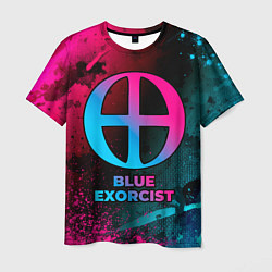 Мужская футболка Blue Exorcist - neon gradient