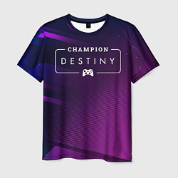 Мужская футболка Destiny gaming champion: рамка с лого и джойстиком