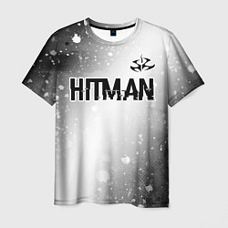 Футболка мужская Hitman glitch на светлом фоне: символ сверху, цвет: 3D-принт