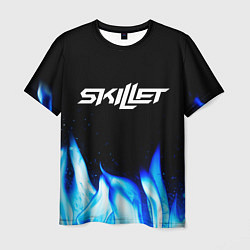 Мужская футболка Skillet blue fire