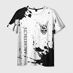 Мужская футболка Architects и рок символ на светлом фоне