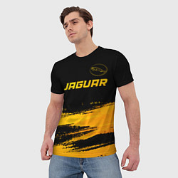 Футболка мужская Jaguar - gold gradient: символ сверху, цвет: 3D-принт — фото 2