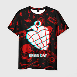 Футболка мужская Green Day rock glitch, цвет: 3D-принт