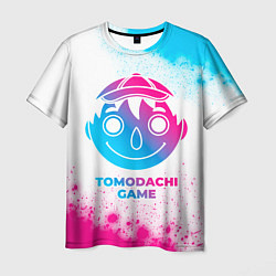 Мужская футболка Tomodachi Game neon gradient style