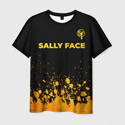 Мужская футболка Sally Face - gold gradient: символ сверху