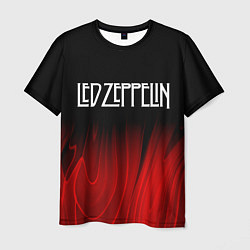 Мужская футболка Led Zeppelin red plasma