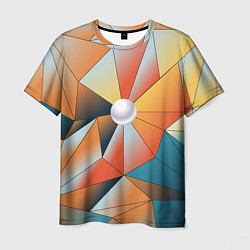Мужская футболка Жемчужина - градиент из полигональных треугольнико
