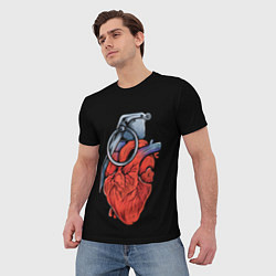 Футболка мужская Сердце гараната, цвет: 3D-принт — фото 2