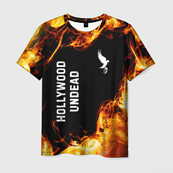 Мужская футболка Hollywood Undead и пылающий огонь