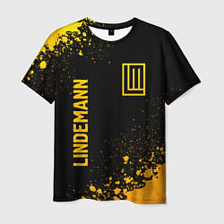 Мужская футболка Lindemann - gold gradient: надпись, символ