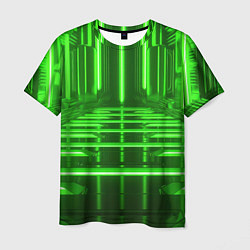 Мужская футболка Зеленые световые объекты