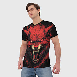Футболка мужская Red wolf, цвет: 3D-принт — фото 2