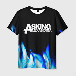 Мужская футболка Asking Alexandria blue fire