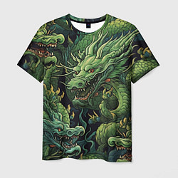 Мужская футболка Зеленые драконы: арт нейросети