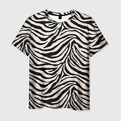 Мужская футболка Полосатая шкура зебры, белого тигра