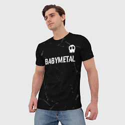 Футболка мужская Babymetal glitch на темном фоне: символ сверху, цвет: 3D-принт — фото 2