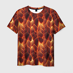 Мужская футболка Огненная мозаичная текстура