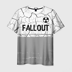 Футболка мужская Fallout glitch на светлом фоне: символ сверху, цвет: 3D-принт