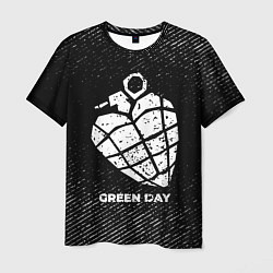 Футболка мужская Green Day с потертостями на темном фоне, цвет: 3D-принт