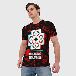 Футболка мужская Breaking Benjamin rock glitch, цвет: 3D-принт — фото 2