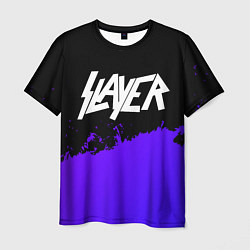 Мужская футболка Slayer purple grunge