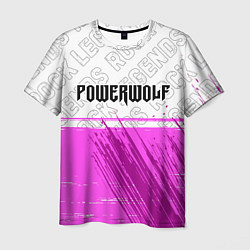 Футболка мужская Powerwolf rock legends: символ сверху, цвет: 3D-принт