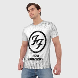 Футболка мужская Foo Fighters с потертостями на светлом фоне, цвет: 3D-принт — фото 2