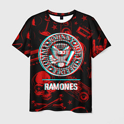 Футболка мужская Ramones rock glitch, цвет: 3D-принт