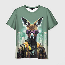 Мужская футболка Cool kangaroo - cyberpunk