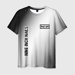 Мужская футболка Nine Inch Nails glitch на светлом фоне: надпись, с