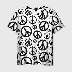 Мужская футболка Many peace logo