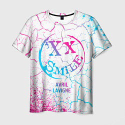 Мужская футболка Avril Lavigne neon gradient style