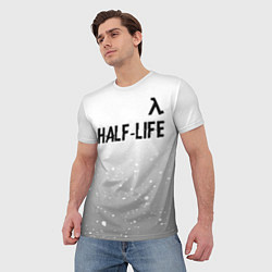 Футболка мужская Half-Life glitch на светлом фоне: символ сверху, цвет: 3D-принт — фото 2