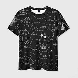 Мужская футболка Химические формулы на чёрном