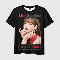 Мужская футболка Blackpink Lisa paints lips