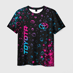 Мужская футболка Toyota - neon gradient: надпись, символ