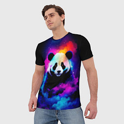 Футболка мужская Панда и краски, цвет: 3D-принт — фото 2