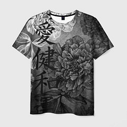 Мужская футболка Flowers - japanese art