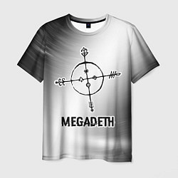 Мужская футболка Megadeth glitch на светлом фоне