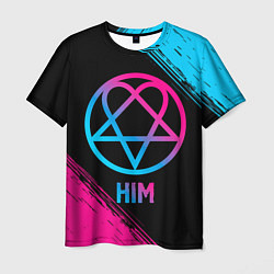 Футболка мужская HIM - neon gradient, цвет: 3D-принт