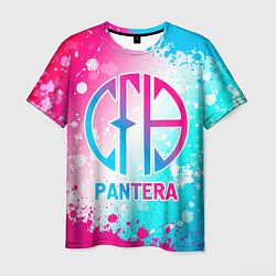 Мужская футболка Pantera neon gradient style