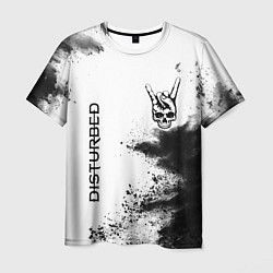 Мужская футболка Disturbed и рок символ на светлом фоне