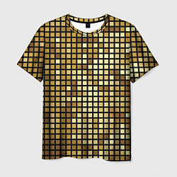 Мужская футболка Золотая мозаика, поверхность диско шара