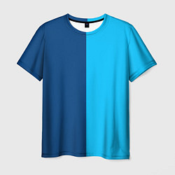 Футболка мужская Двуцветный синий, цвет: 3D-принт