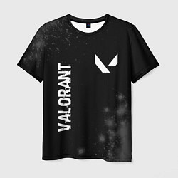 Мужская футболка Valorant glitch на темном фоне: надпись, символ