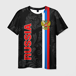 Футболка мужская Russia black style, цвет: 3D-принт