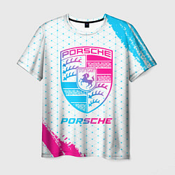 Мужская футболка Porsche neon gradient style