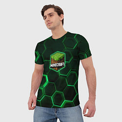 Футболка мужская Minecraft Logo Плиты, цвет: 3D-принт — фото 2