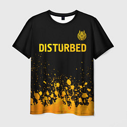 Мужская футболка Disturbed - gold gradient: символ сверху